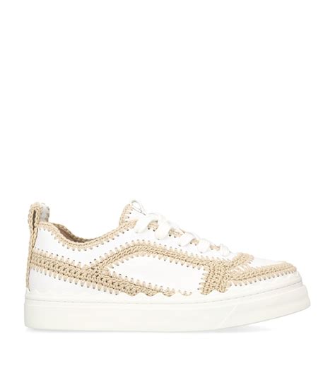 chloe blake leather sneakers|chloe white lauren sneakers.